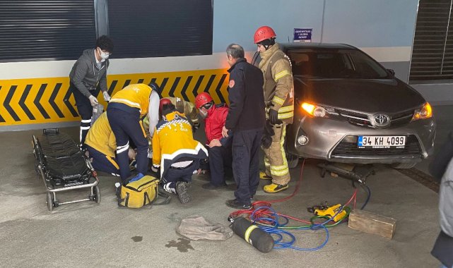 Ümraniye'de el frenini çekmeyi unutan sürücü, tekerleğin altında kaldı