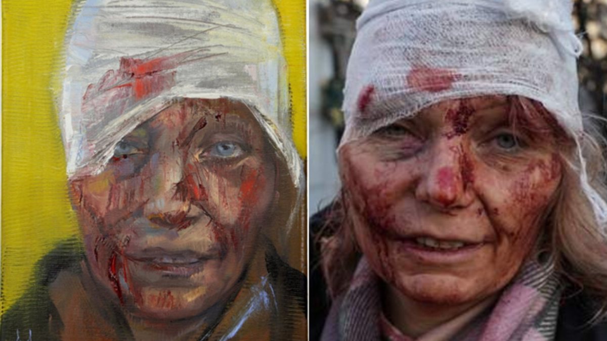 ABD'li ressam Zhenya Gershman, Ukrayna savaşındaki 'sembol fotoğrafı' resmetti