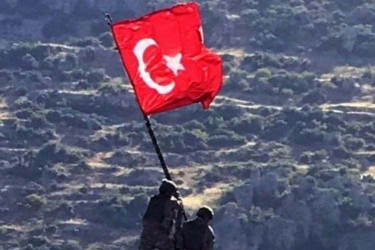 Mehmetçik bayrağı dikti