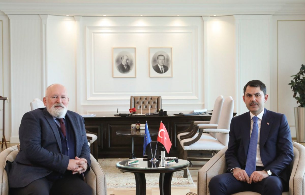 Murat Kurum, AB Komisyonu Başkan Yardımcısı Timmermans'ı kabul etti