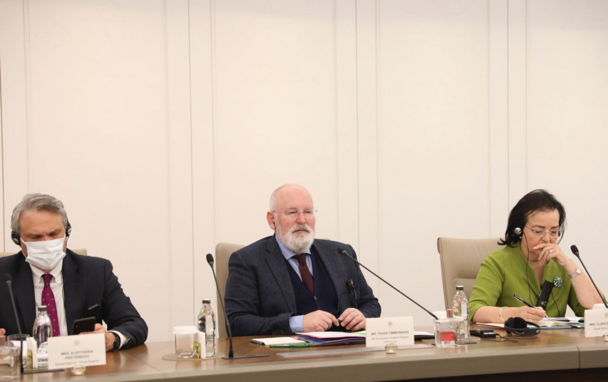 Murat Kurum, AB Komisyonu Başkan Yardımcısı Timmermans'ı kabul etti