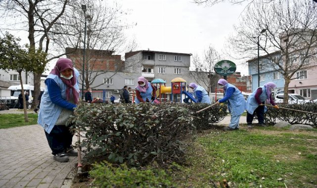 Bursa Osmangazi parklarında bahar temizliği