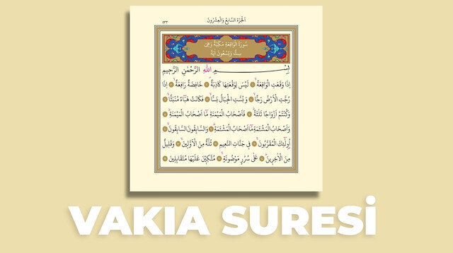 Vakıa Suresi Türkçe oku Arapça yazılışı ezberle! Vakıa Suresi dinle, duası, okunuşu, anlamı ve faziletleri