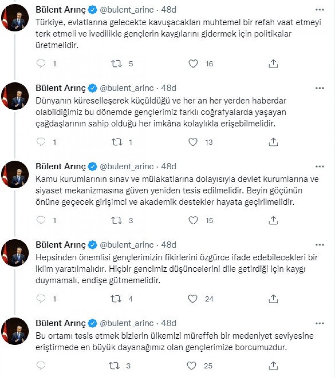 Bülent Arınç'tan 19 Mayıs eleştirisi: En temel neden işsizlik