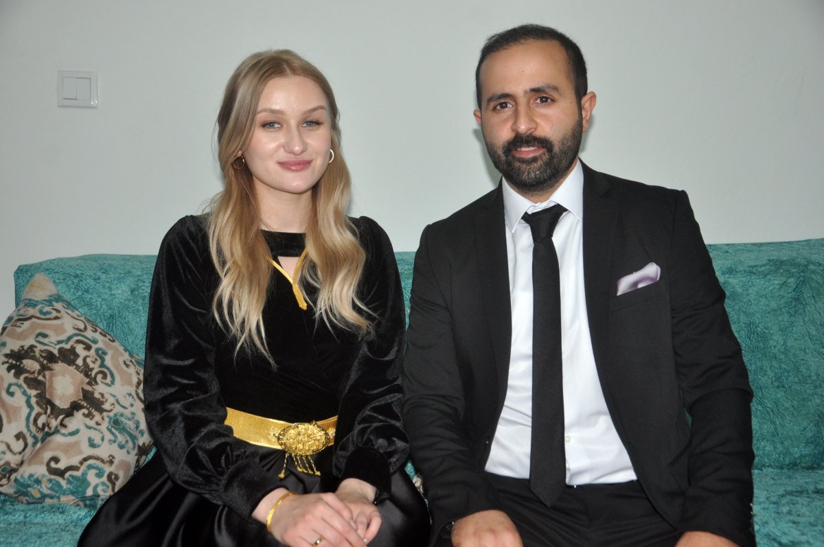 Savaş nedeniyle ülkesinde nişan yapamayan Ukraynalı gelin Hakkari'ye geldi