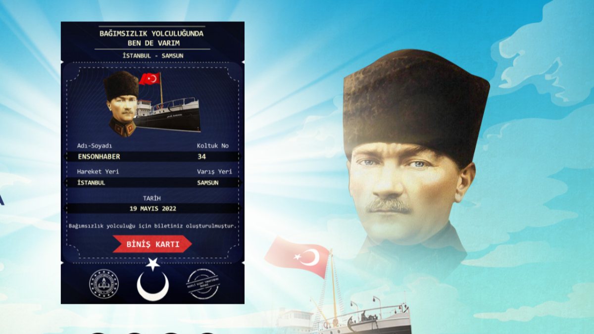 Tarihi yolcuğuna katılın: THY 19 Mayıs Hatıra Bileti alma ekranı