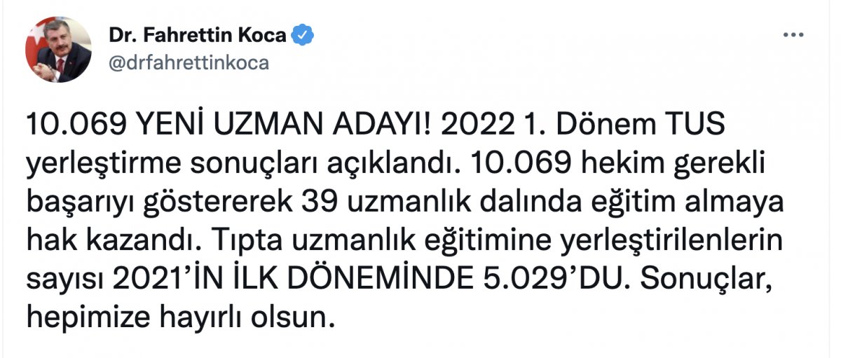 Tıpta Uzmanlık Sınavı sonuçları açıklandı