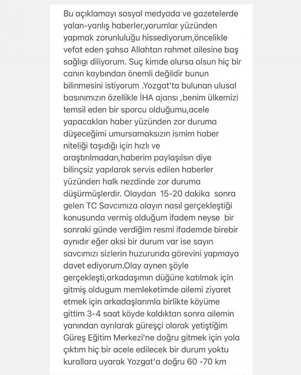 Trafik kazası yaşayan Rıza Kayaalp'ten açıklama
