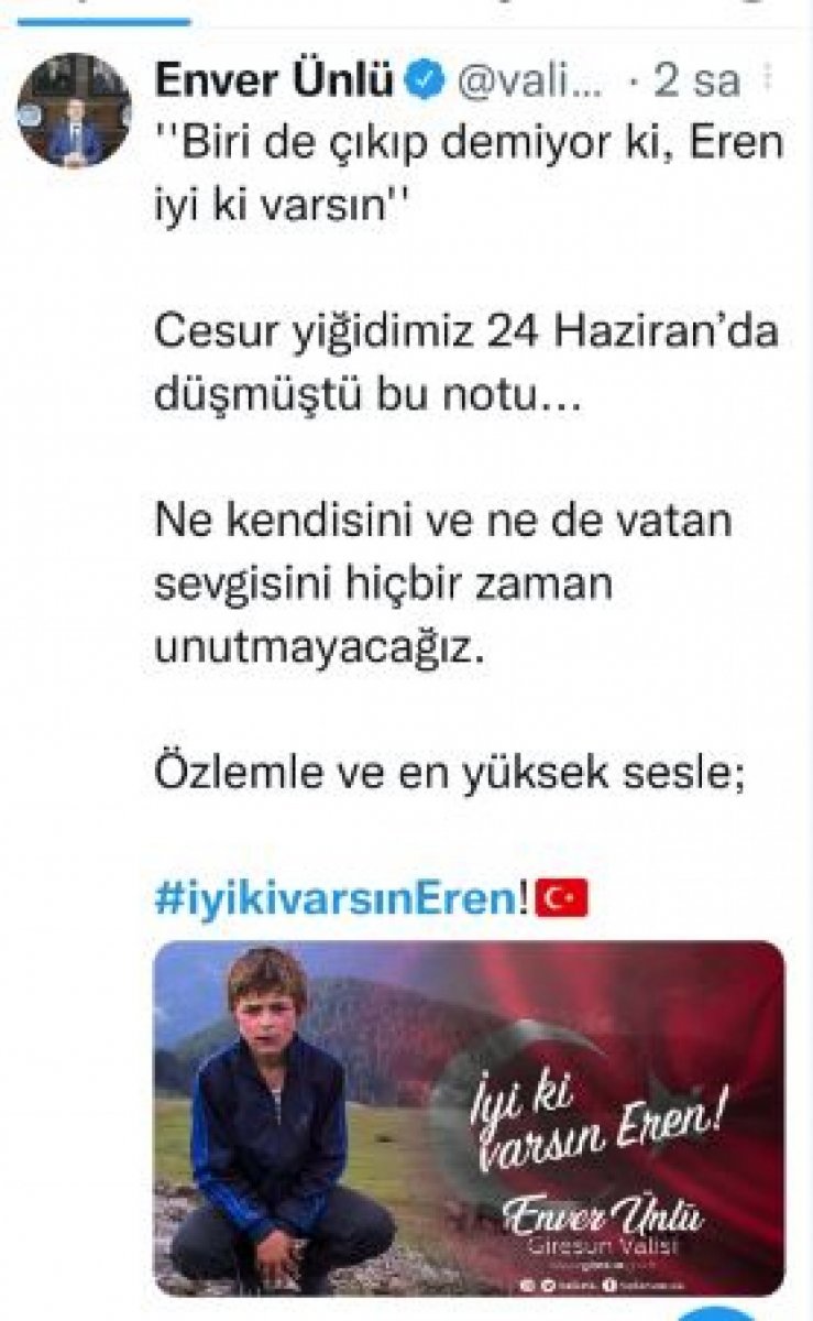 Eren Bülbül için Türkiye ‘iyi ki varsın’ yazdı