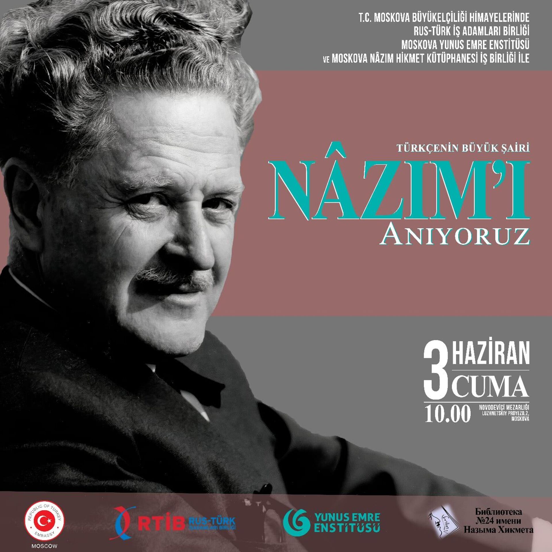 Nâzım Hikmet’e ithafen bu hafta Moskova’da bir dizi etkinlik düzenlenecek