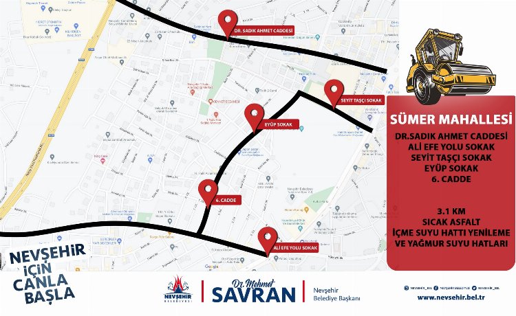 Nevşehir'de Sümer Mahallesi'ne yatırım