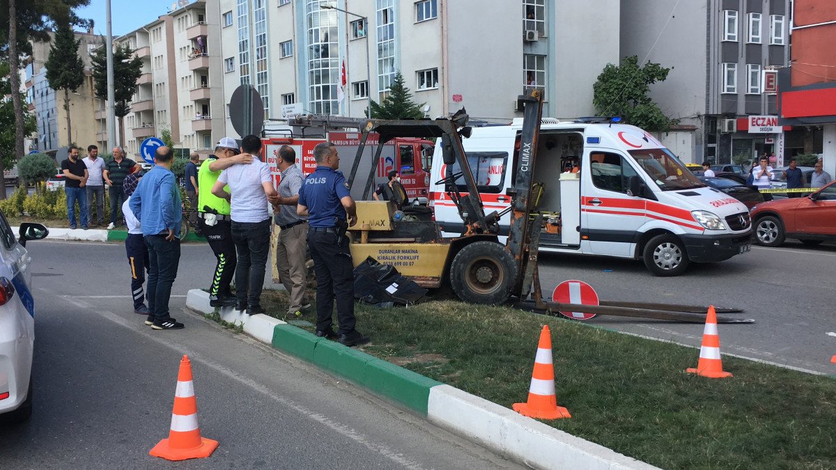 Samsun'da forkliftin ezdiği anne öldü, oğlu yaralandı