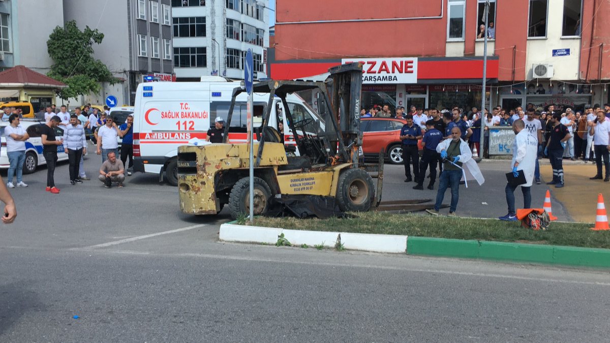 Samsun&#039;da forkliftin ezdiği anne öldü, oğlu yaralandı