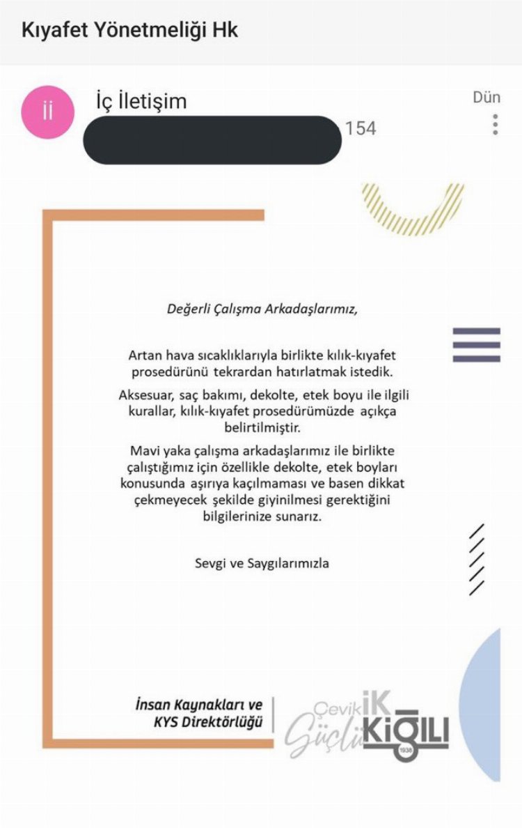 Ünlü markanın 'basen dikkat çekmeyecek şekilde giyinin' yazışması özür dilettirdi!