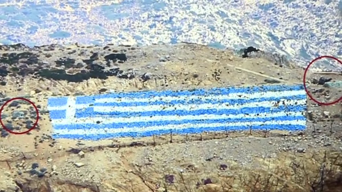 Yunanistan'ın Keçi Adası'ndaki silahlandırma provokasyonu görüntülendi