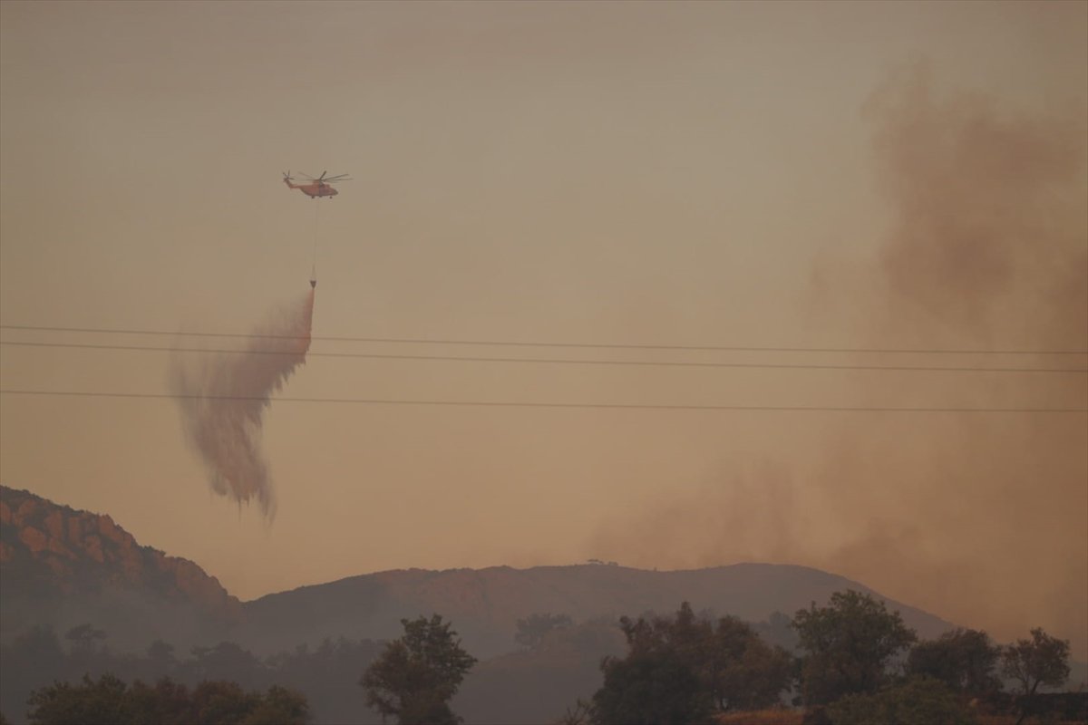 Datça’daki orman yangınında 2’nci gün