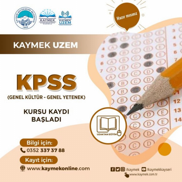 Kayseri Büyükşehir'den ücretsiz KPSS desteği