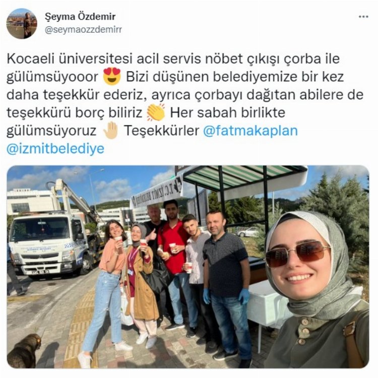 Kocaeli İzmit'te sağlık çalışanlarından sıcak çorba teşekkürü