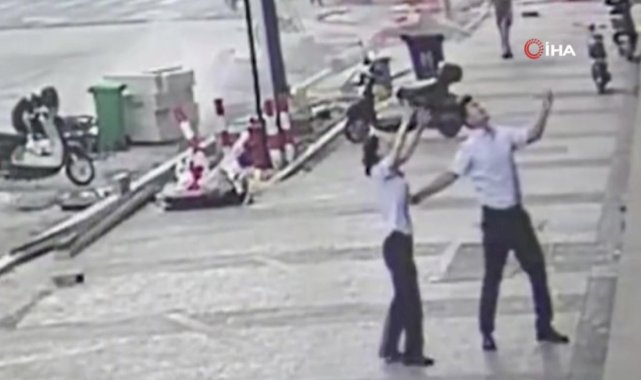 Çin'de 5. kattan düşen 2 yaşındaki çocuğu havada yakaladı