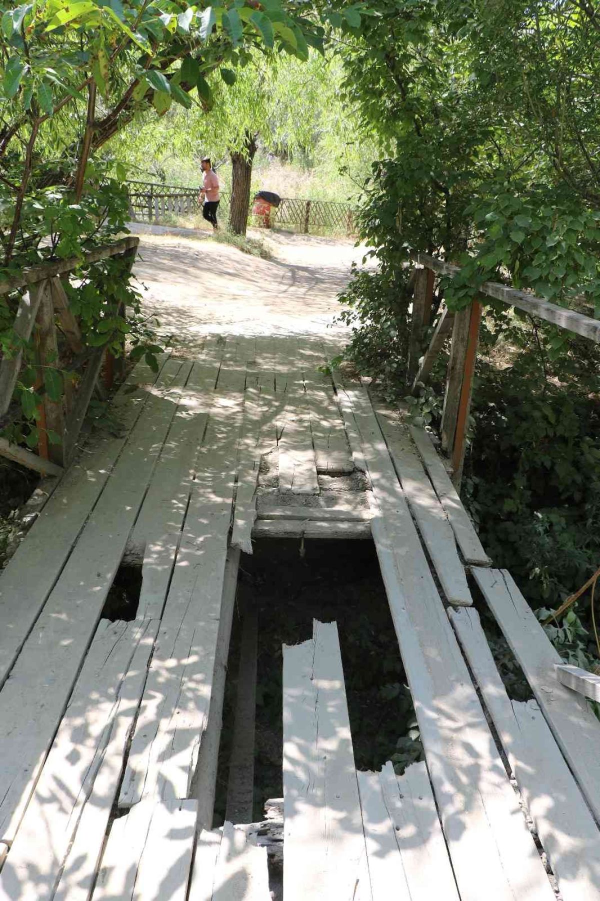 Erzincan'daki Girlevik Şelalesi’nin kırık tahta köprüleri, tepki topluyor