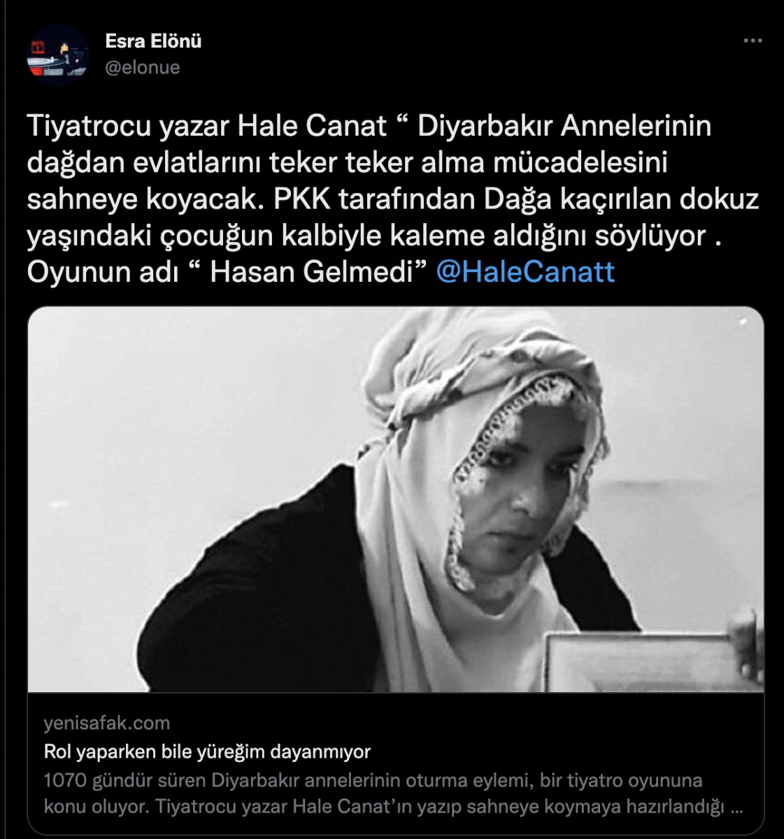 Evlat Nöbetindeki annelerin isyanı tek kişilik tiyatro oyunu oluyor