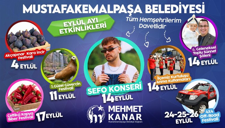 Mustafakemalpaşa'da Eylül ayı bol etkinlikle geçecek
