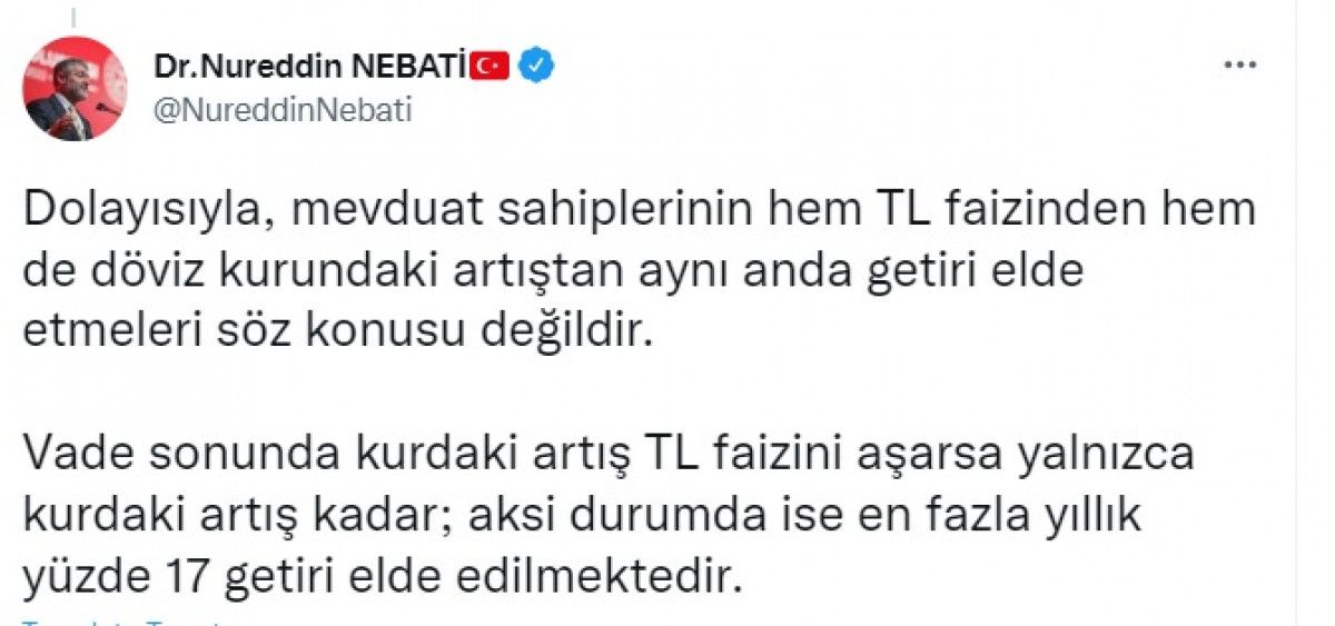 Nureddin Nebati'den Kemal Kılıçtaroğlu'na KKM yanıtı