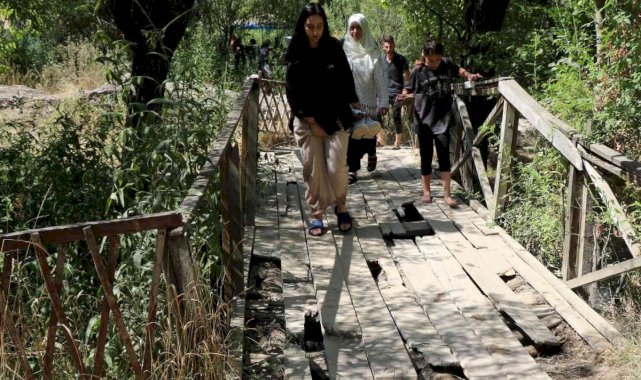 Erzincan'daki Girlevik Şelalesi’nin kırık tahta köprüleri, tepki topluyor