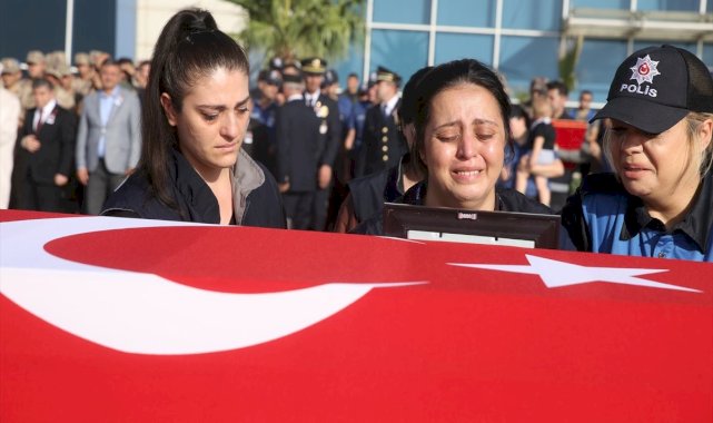 Mardin'deki trafik kazasında şehit olan polis Yahya Ergin için tören yapıldı