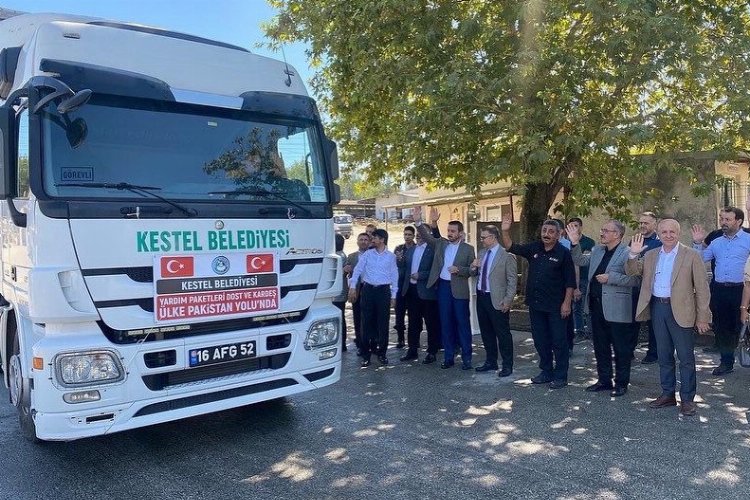 Bursa&#039;dan Pakistan&#039;a bir tırda Kestel’den uğurlandı