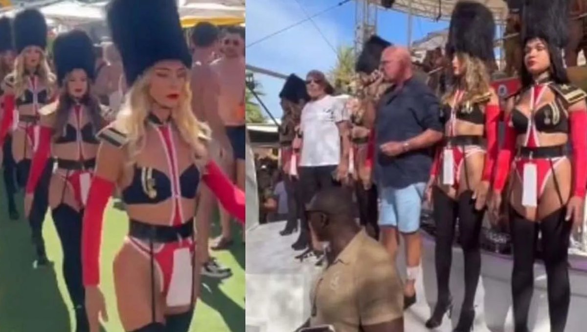 İngilizlerin tepki gösterdiği tören: Kraliçe Elizabeth'i bikini kadınlarla andılar