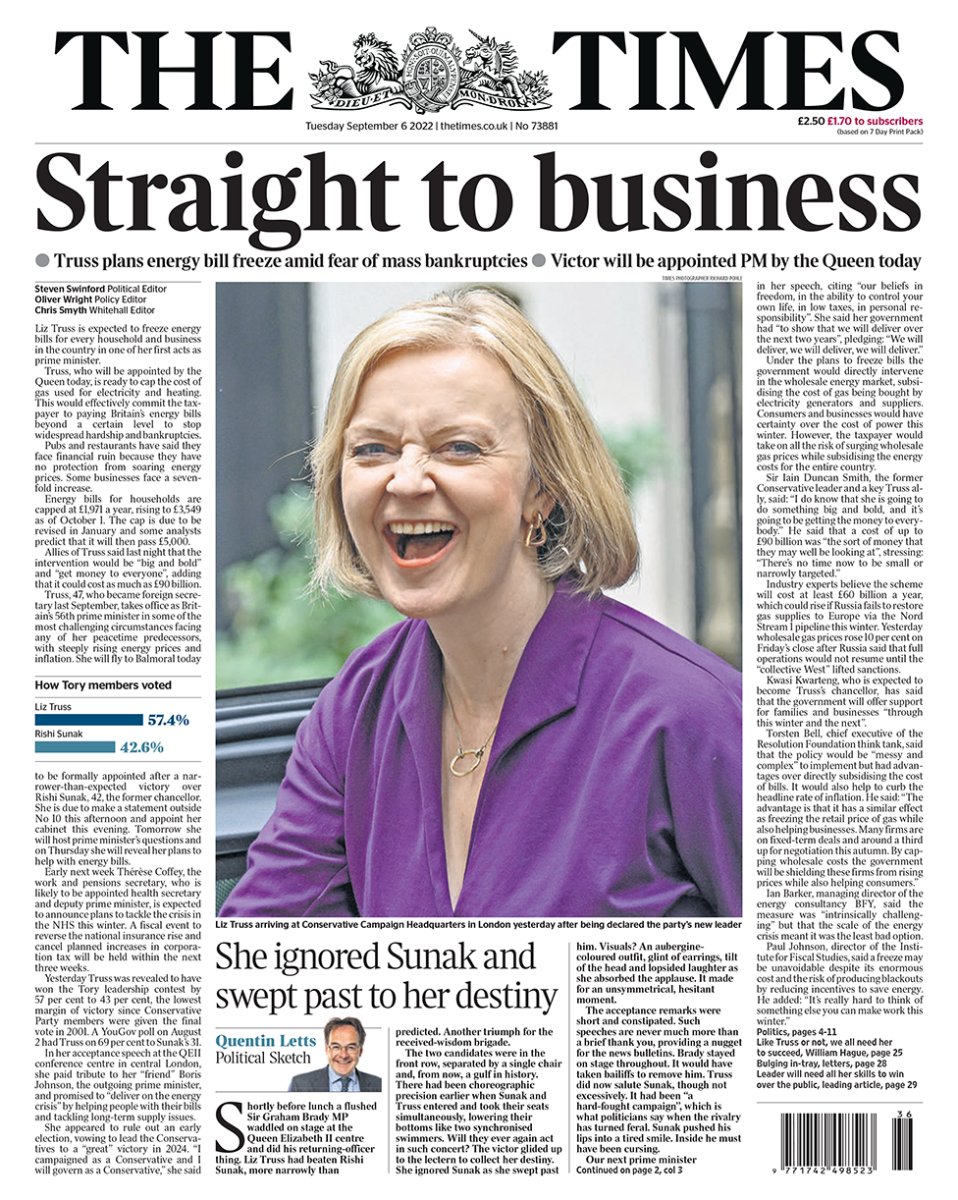 İngiltere, Liz Truss'ın seçim galibiyetini konuşuyor