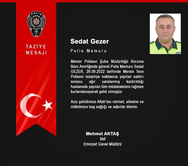 Mersin'de Polisevi'ne silahlı saldırı: 1şehit
