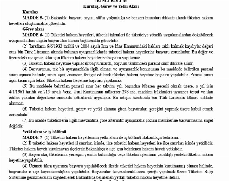 Tüketici Hakem Heyetleri'nin sınırı 30 bin TL oldu