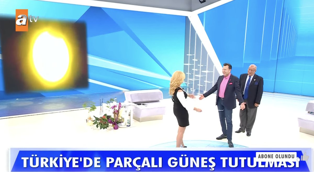 Müge Anlı canlı yayında güneş tutulmasını canlandırdı