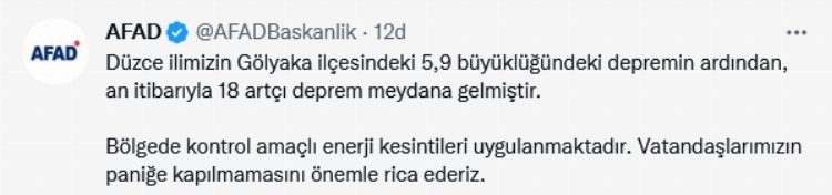 Düzce'de 21 artçı meydana geldi... Eğitime 1 gün ara verildi