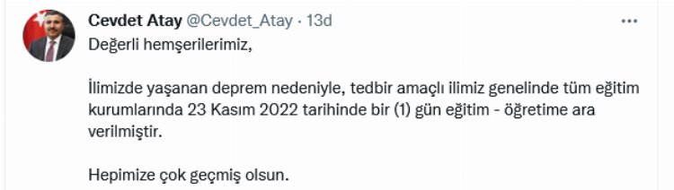 Düzce'de 21 artçı meydana geldi... Eğitime 1 gün ara verildi