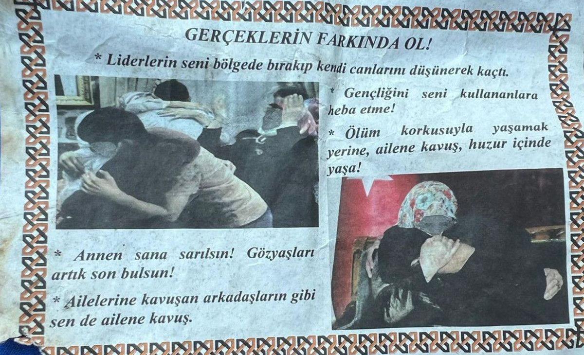 Hakkari'de dağlara PKK'lı teröristlere 'teslim ol' bildirisi dağıtıldı