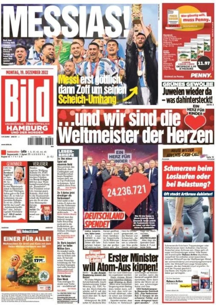 Arjantin'in zaferi dünya basınında