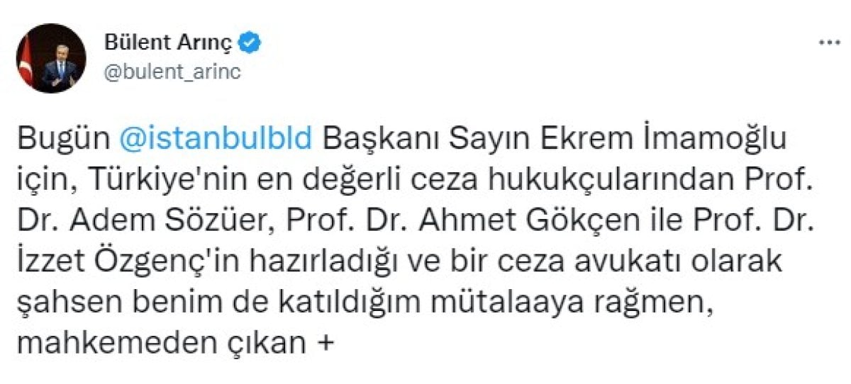 Bülent Arınç İmamoğlu kararını yorumladı