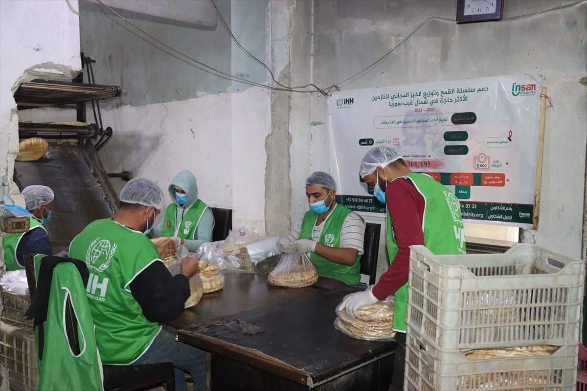Suriye’de kamplarda yaşayanlara günlük 54 bin ekmek dağıtılıyor