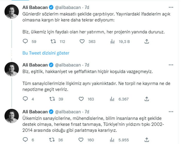 Ali Babacan savunma sanayi eleştirisinde geri adım attı