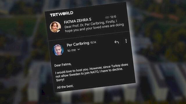 İsveçli profesör Türkiye'yi suçlayarak Türk öğrencinin staj başvurusunu reddetti