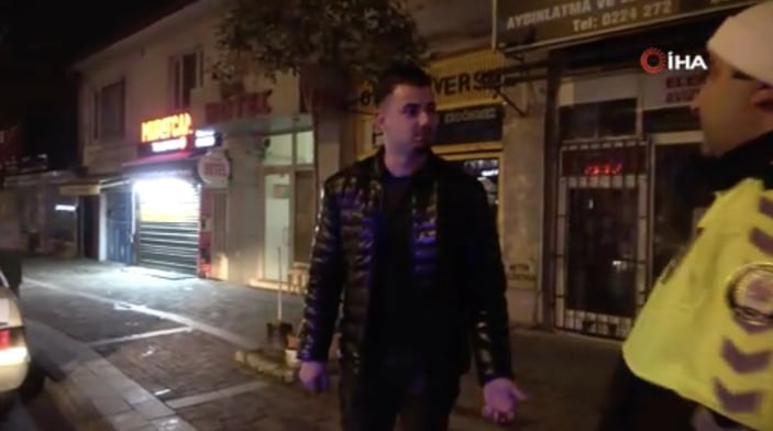 Bursa'da polislerle alkollü sürücünün zor anları