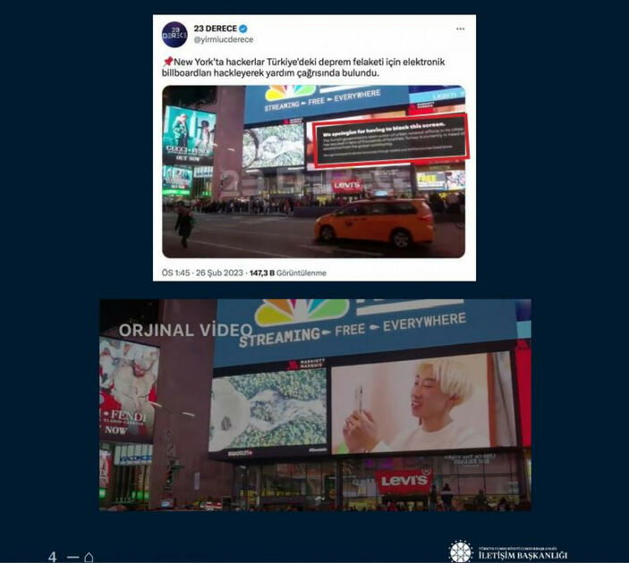 Depremle ilgili Dezenformasyon Bülteni yayınlandı: Hacker'ların yardım çağrısı yazısı kurgu