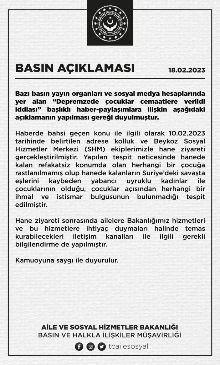 Depremzede çocuklar cemaate verildi iddiaları asılsız çıktı