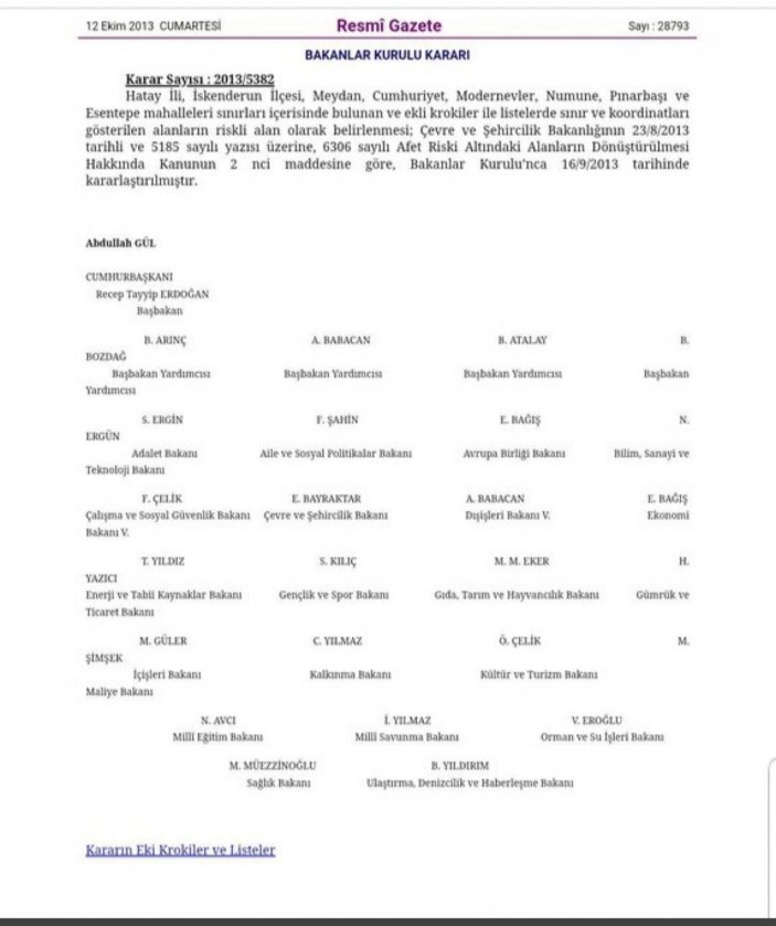 İskenderun ilçesinin 'Riskli Alan' kararının kaldırılması hakkında bilgi notu paylaşıldı