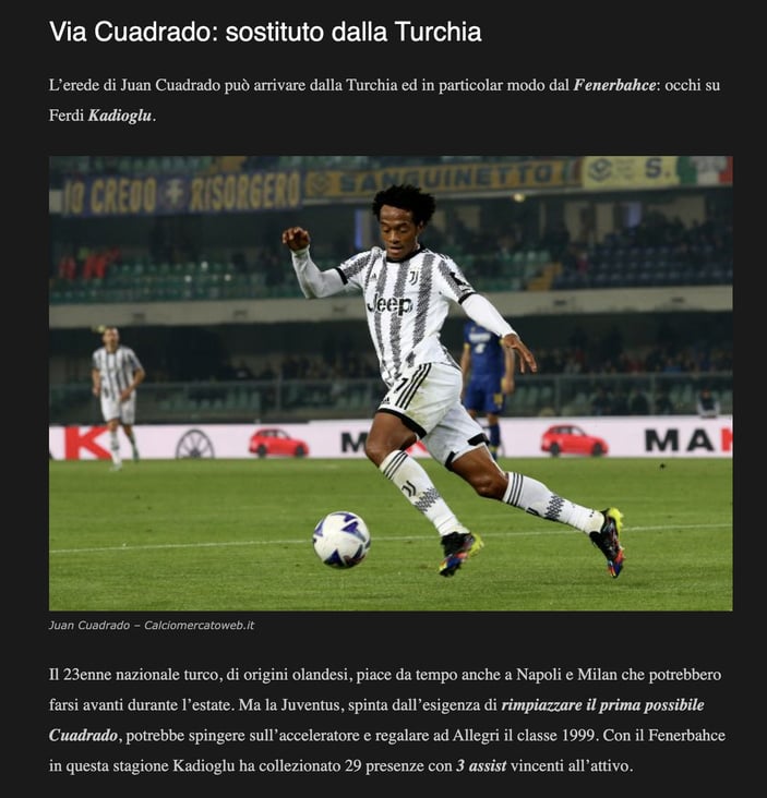 Juventus, Ferdi Kadıoğlu'nun peşinde