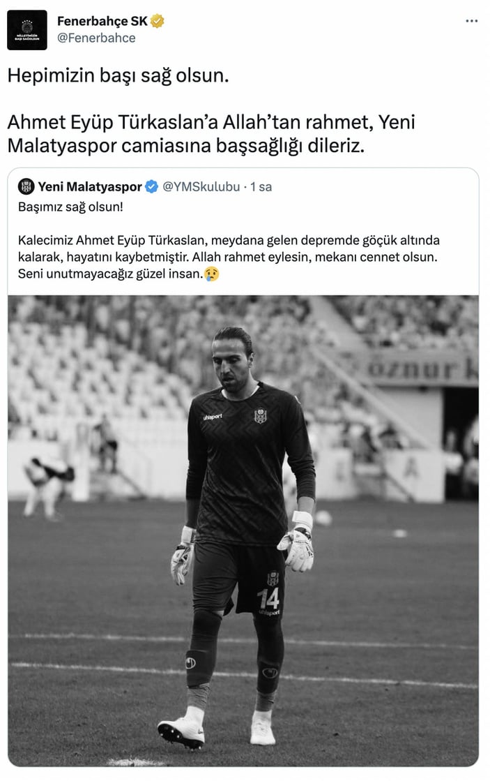 Kulüplerden Ahmet Eyüp Türkaslan paylaşımları