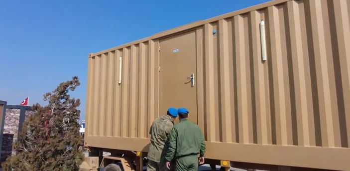 Mehmetçik deprem bölgesinde 235 seyyar banyo ve tuvalet kurulumu gerçekleştirdi